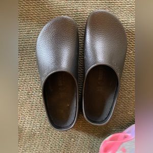 Birkenstock “Birki” rubber clog.